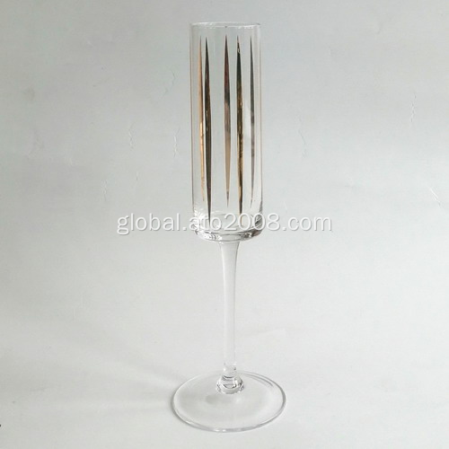 champagne glass gift set Champagne Flute Glass With Gold Decal Factory